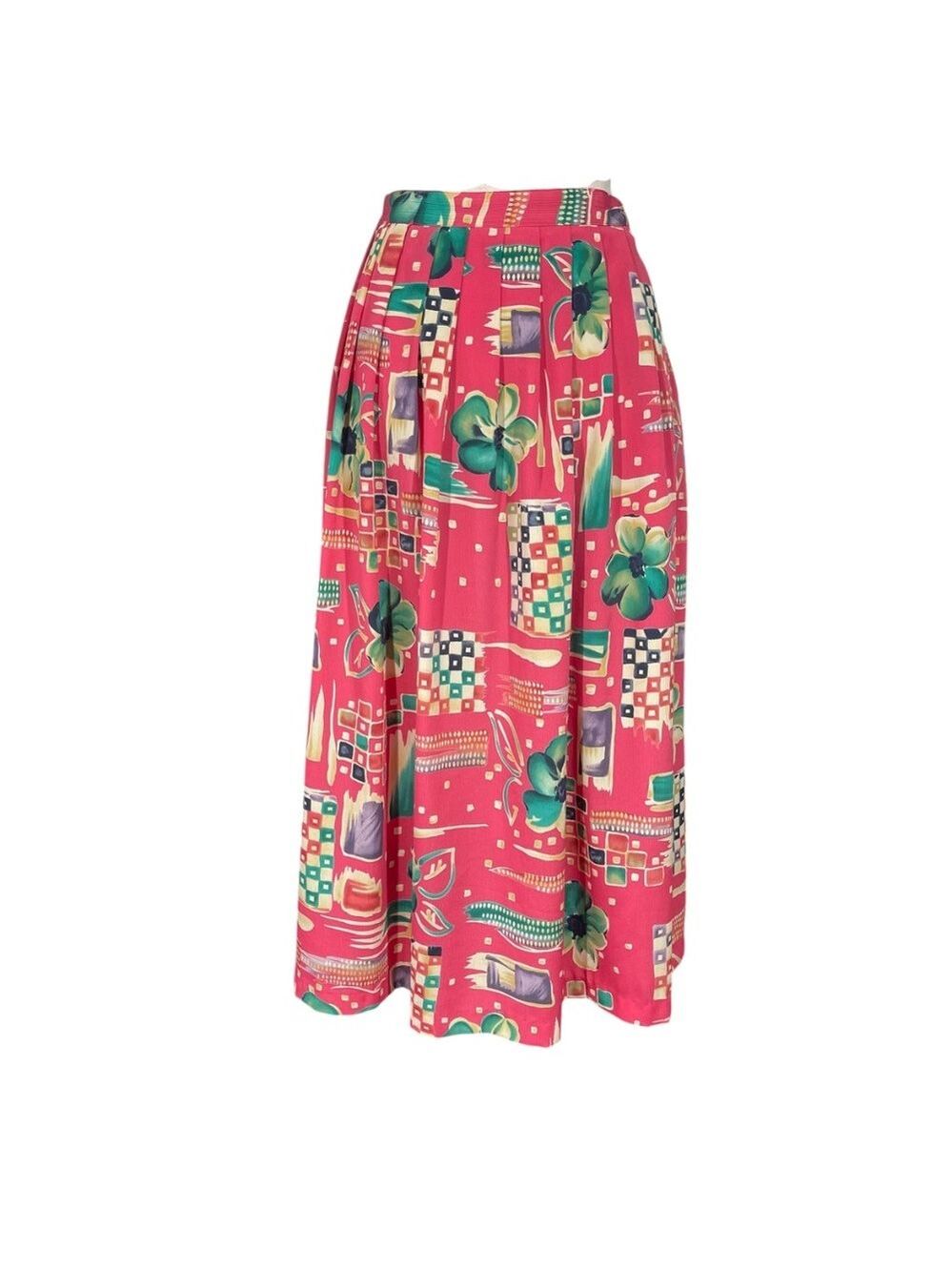 Alfred Dunner Pleated Print Skirt